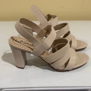 Life Stride Women's Beige Strappy Heels